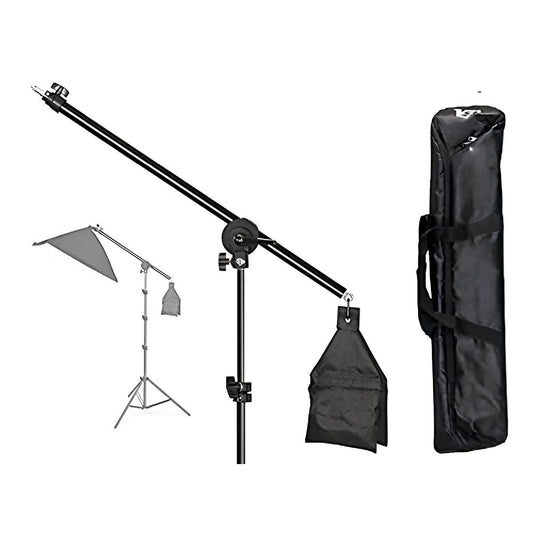 HIFFIN Photo Studio 9 FT Light Stand with 4.5 FT Boom Arm and Empty Sandbag for Supporting Softbox Lighting Photography Tripod with Carry Bag