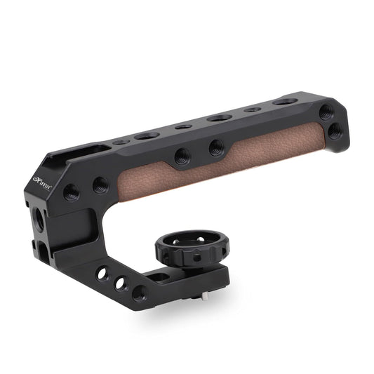 HIFFIN Handle Quick Release Handgrip for Camera Cage Rig with 3/8" ARRI locating pins, Anti-Off Design, and a Durable Leather-Metal Grip.