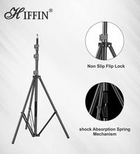 HIFFIN® Light Stand Kit - 9 feet (2 Light Stands) Metal Colour Black 9 feet, Portable & Foldable, Indoor & Outdoor Shoot, Heavy Duty, Photography & Videography