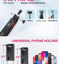 ULANZI MA09 Extendable Phone Tripod, 71" Selfie Stick Phone Vlog Tripod Stand Quadrapod with All in 1 Phone Clip, Travel Tripod Phone Holder with Rechargeable Remote for iPhone Sony Canon GoPro