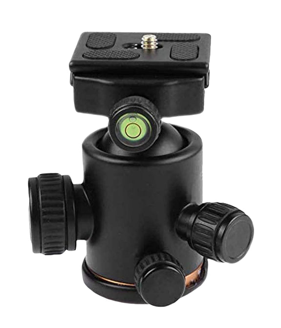 HIFFIN®Professional Metal 360 Degree Rotating Panoramic Ball Head with 1/4 inch Quick Release Plate and Bubble Level,up to 17.6pounds/8kilograms,for Tripod,Monopod,Slider,DSLR Camera,Camcorder