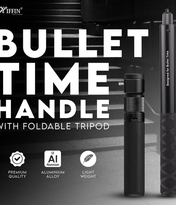 HIFFIN 3 in 1 Invisible Bullet Time Handle Kit with Foldable Tripod Extension Monopod Rod for Insta 360 X3 / Insta 360 ONE X 2 / Insta360 ONE X/Go Pro Series Accessories