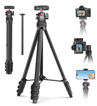 ULANZI TT51 Portable Tripod Stand I 360° Rotable Ball Head I Hidden Cold Shoe Phone Holder I 600g Lightweigt I 1.38m/51in Long I 5 Section Extenable Vlog Tripod