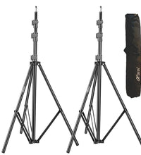 HIFFIN® Light Stand Kit - 9 feet (2 Light Stands) Metal Colour Black 9 feet, Portable & Foldable, Indoor & Outdoor Shoot, Heavy Duty, Photography & Videography