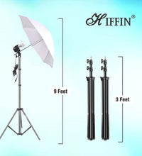 HIFFIN E27 4 Point Studio Double Holder Kit Umbrella White + Studio Light Stand 9 FT Bulb Holder KIT Mark IIII | 4 Double Holder | 4 Light Stand 9ft | 4 Umbrella | 8 20 W LED Bulb | 1 Boom