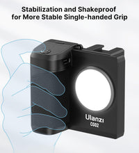 ULANZI CG-02 Grip Holder for Smartphone Upgraded Phone Camera Grip w Remote Shutter Handheld Tripod Mount Fill Light Handheld Photography Accessories for iPhone 16 15 14 Pro Max etc