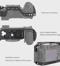 HIFFIN Metal Cage Compatible with Sony Alpha A6700, Precision Fit, Arca-Type Quick Release Base, 1/4" & 3/8" Screw Mounts, Cold Shoe for Microphone, Monitor & Light Expansion