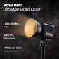 ULANZI 40W Pro Portable LED Video Light, 2500K-6500K, Built-in Battery Metal Mini Dual Color Temperature COB Continuous Output Lighting Handheld Spotlight