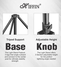 HIFFIN® Light Stand Kit - 9 feet (2 Light Stands) Metal Colour Black 9 feet, Portable & Foldable, Indoor & Outdoor Shoot, Heavy Duty, Photography & Videography