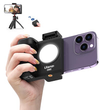 ULANZI CG-02 Grip Holder for Smartphone Upgraded Phone Camera Grip w Remote Shutter Handheld Tripod Mount Fill Light Handheld Photography Accessories for iPhone 16 15 14 Pro Max etc