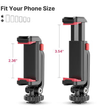 ULANZI Phone Tripod Mount ST-06S, Universal Smartphone Mount Adapter with 2 Cold Shoe, 360° Rotates and Adjustable Cell Phone Clip Clamp Holder, Compatible with iPhone, Samsung Galaxy and All Phones