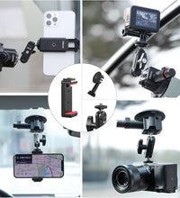 ULANZI Suction Cup Mount for Gopro iPhone - ULANZI SC-01 3in Pump-actived Vacuum Suction Mount Magic Arm Phone Holder Action Cam Adapter Car Boats Windshield Window Mount for Gopro Hero insta360 DJI Action