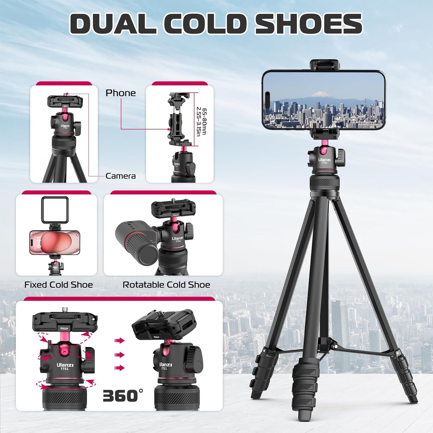 Ulanzi TT51 Aluminium Alloy Portable Tripod