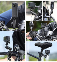 ULANZI 360°Motorcycle Camera Mount for GoPro Bike Holder Handlebar Mount Bracket w GoPro Adpter for Hero10/9/8/7/6/5/4/3 Action Cameras Accessory ?8~35mm (Fits Bicycle Utv Motorcycle Handlebar Holder)