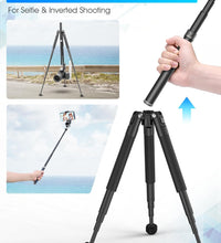 ULANZI MT-63 Mini Phone Tripod, 57" Portable Foldable Aluminum Alloy Extendable Camera Tripod with 2 in 1 Phone Clip, 360° Ball Head Travel Lightweight Tripod for iPhone DSLR Camera Max Load 5KG/11LBS