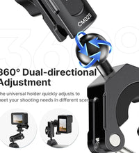 ULANZI 360°Motorcycle Camera Mount for GoPro Bike Holder Handlebar Mount Bracket w GoPro Adpter for Hero10/9/8/7/6/5/4/3 Action Cameras Accessory ?8~35mm (Fits Bicycle Utv Motorcycle Handlebar Holder)