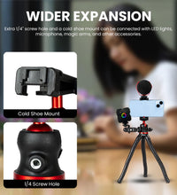 HIFFIN HTR-11 Mini Flexible Tripod, Tripod Stand with Phone Holder, Cold Shoe Mount and 1/4 Screw for Magic Arm Compatible with Smartphone, DSLR, and Action Cameras. Product Dimensions: 31 x 6 x 6 cm; Weight:300 g