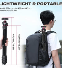 ULANZI TT51 Portable Tripod Stand I 360° Rotable Ball Head I Hidden Cold Shoe Phone Holder I 600g Lightweigt I 1.38m/51in Long I 5 Section Extenable Vlog Tripod