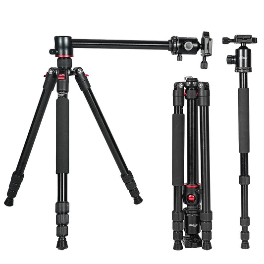 HF-550 1.651M (65") Camera Tripod for Canon Nikon DSLR, Aluminum Alloy