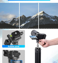 ULANZI MT-63 Mini Phone Tripod, 57" Portable Foldable Aluminum Alloy Extendable Camera Tripod with 2 in 1 Phone Clip, 360° Ball Head Travel Lightweight Tripod for iPhone DSLR Camera Max Load 5KG/11LBS