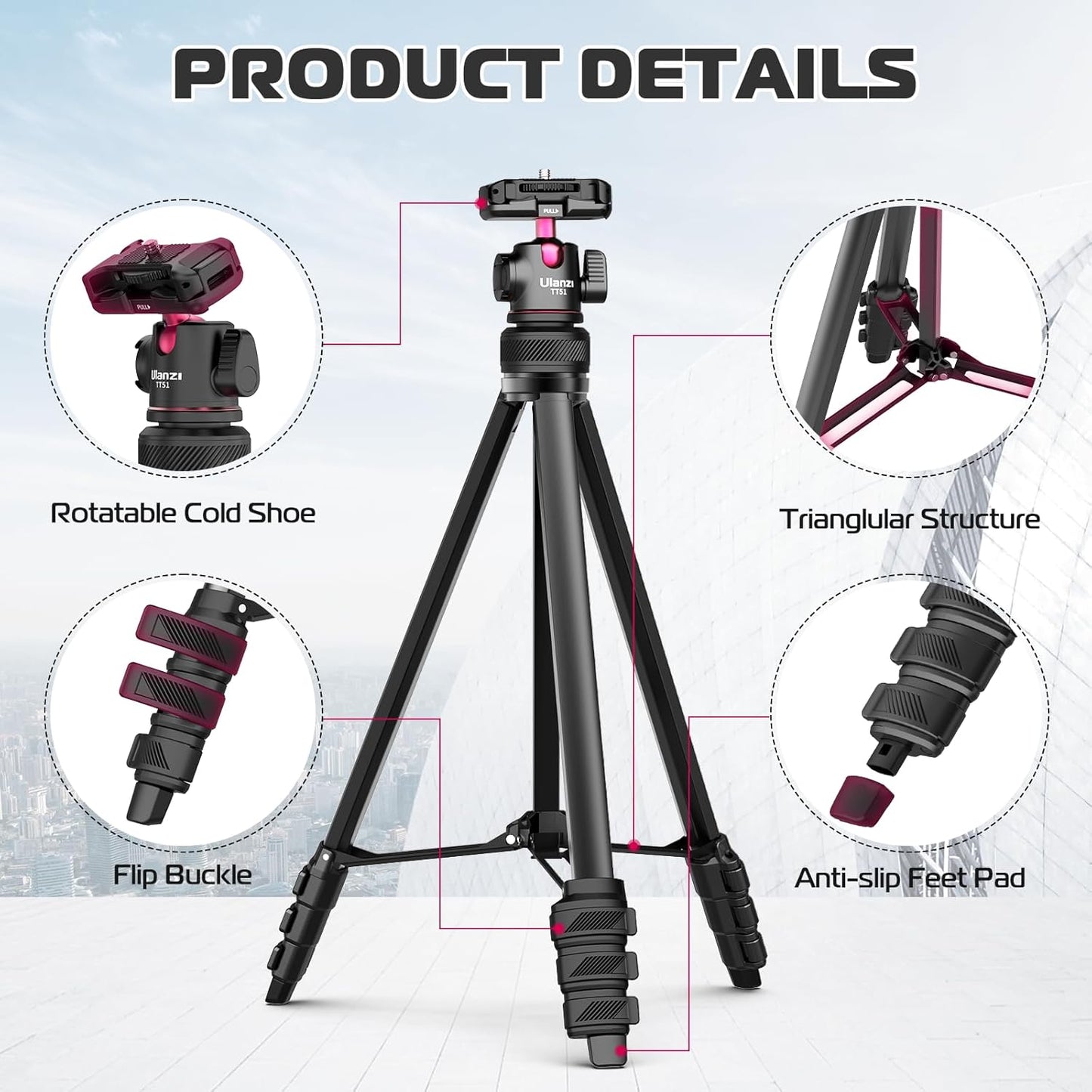 Ulanzi TT51 Aluminium Alloy Portable Tripod