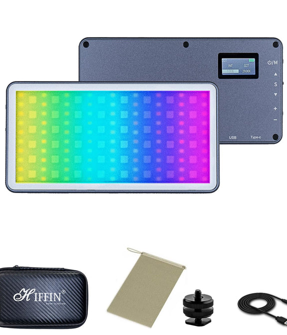 HIFFIN HF-135 Portable Pocket RGB LED Video Light with 24 Lighting Effect Modes, 4000 mAh Inbuilt Battery, 2500K-9000K Full Color - Ideal for Photography, and Product Photography