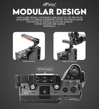 HIFFIN FX30 Metal Cage for Sony FX30/ FX3 Camera with HDMI Cable Clamp, NATO Rails and Built-in Arca Quick Release Plate, Interchangeable Full/Half Cage