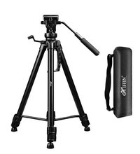 HIFFIN HF 880 1.651M (65 Inch) Aluminum Light Weight Tripod | with Fluid Video Head | for DSLR & Video Cameras| Maximum Operating Height: 1.66116M (5.45 Feet) | Maximum Load Upto: 7 kgs