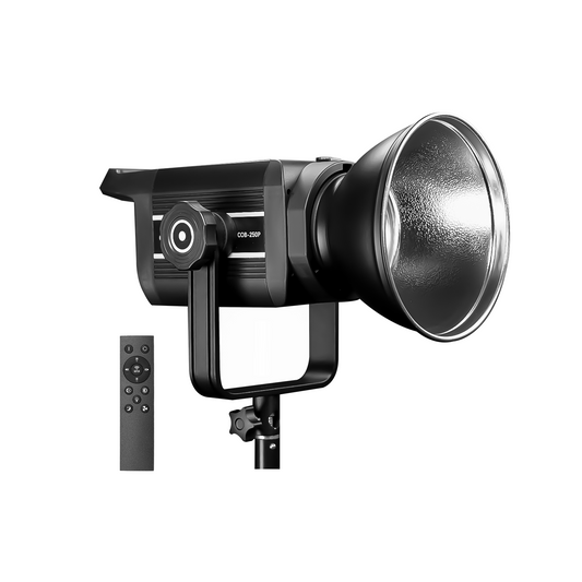 COB-250P Professional 250W LED Video Light, 2800K-6800K Adjustable, 9 FX Modes Remote Control, and 10%-100% Brightness