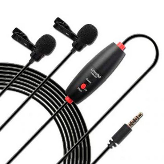 LensGo LYM-DM1 Double Mini Omni-directional Lavalier Condenser Microphone