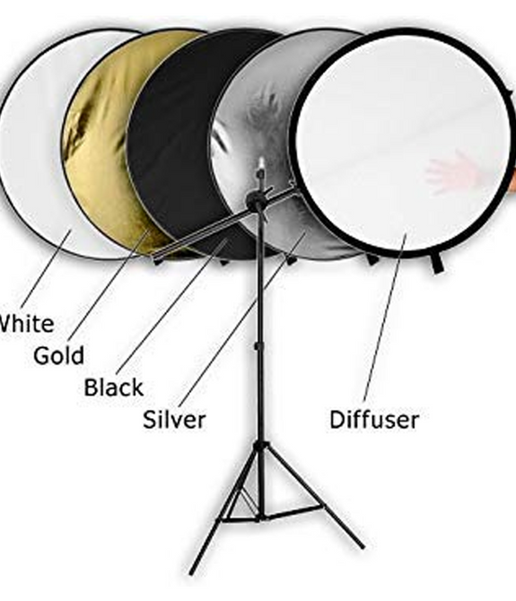 HIFFIN® Reflector 42-inch / 107 cm 5 in 1 Collapsible Multi-Disc Light Reflector with Bag - Translucent, Silver, Gold, White and Black(reg)