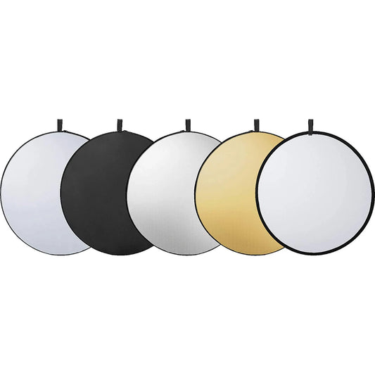 HIFFIN® Reflector 42-inch / 107 cm 5 in 1 Collapsible Multi-Disc Light Reflector with Bag - Translucent, Silver, Gold, White and Black(reg)