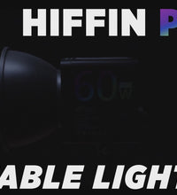 HIFFIN PL-60 Portable RGB Video Light with 60W Power, 2500K-6500K Adjustable Color Temperature, 26800mAh Rechargeable Battery, 24 Light Effects, CRI 95+ Dimmable Lighting for Photography