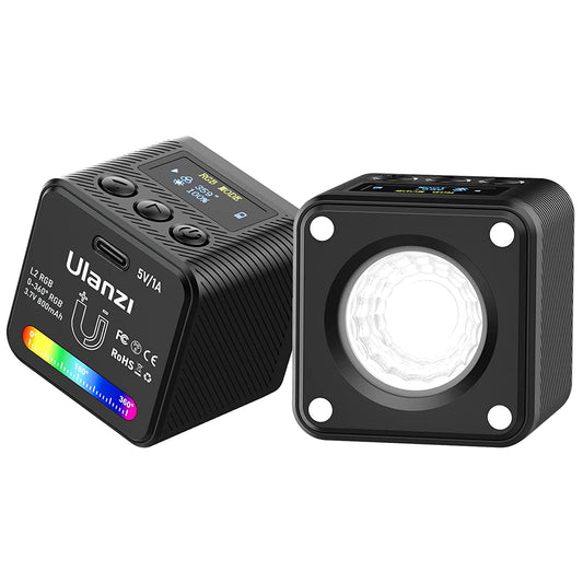 L2 COB RGB LED Video Light, 360° Full Color Portable Led Light for Camera Lighting, Magnetic Super Mini Cute Cube Light for Toy, Stop Motion and Micro Photography