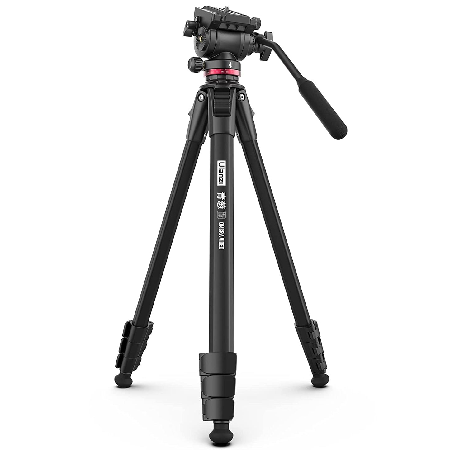 ULANZI MT-56 Camera Tripod Stand with Fluid Head, for Sony Nikon Canon Fujifilm DSLR Camera Video Shooting, w Cell Phone Holder vlogging Travel Tripod Mount - Ombra