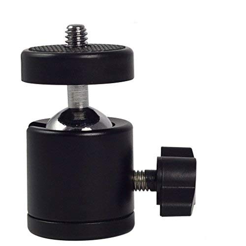 HIFFIN® Swivel Mini Ball Head 1/4" Screw 360 Degree Aluminum Alloy Body Rotating Swivel Mini Tripod Ball Head with 1/4" Screw Thread Base Mount for Lighter DSLR Camera Camcorder