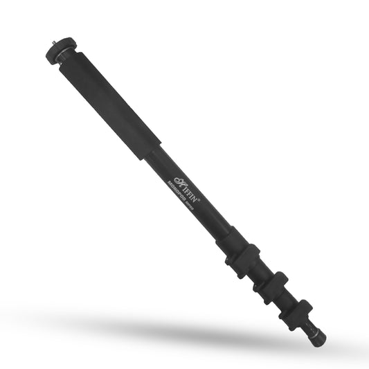 HIFFIN® 152cm Monopod Universal 5ft max length ,min length 21ft with soft non-slip sponge, 4 section tube, universal camera adaptor, screw hole at bottom and security locking in black color