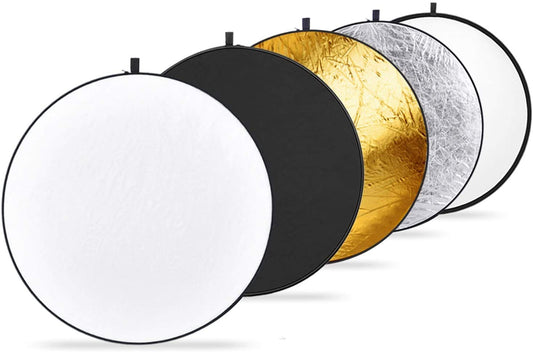 HIFFIN® Reflector 42-inch / 107 cm 5 in 1 Collapsible Multi-Disc Light Reflector with Bag - Translucent, Silver, Gold, White and Black