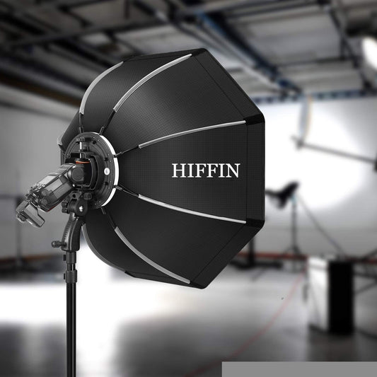 HIFFIN® 90cm Flash Speedlite Softbox Portable Outdoor Octagon Umbrella Softbox with 9 fit Light Stand for ptoto Studio