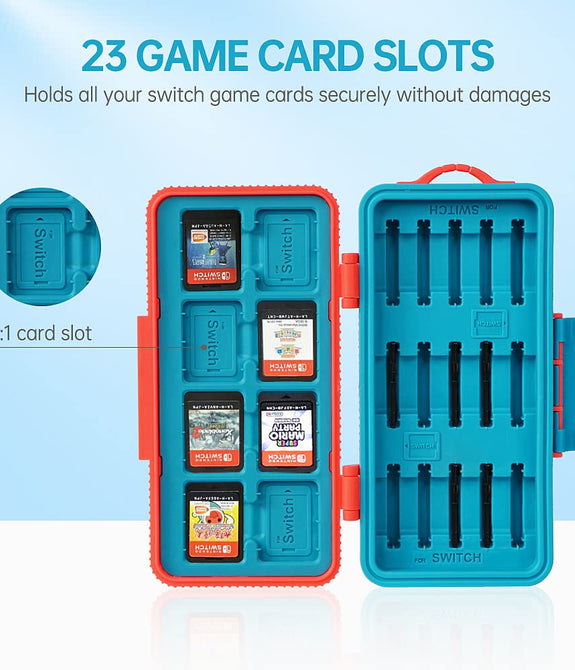 HIFFIN Large Capacity Card Case Compatible with, Protective Memory Card Holder Carrying Storage Box with 23 Cartridge Slots for Nino Switch NS NX (D950S)