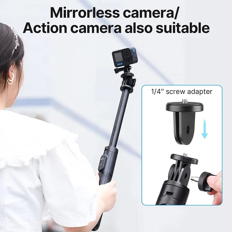 Ulanzi SK-03 1.6M Livestream Selfie Stick 360 Rotation Bluetooth 10M Remote Control Selfie Tripod with Extend Cold Shoe