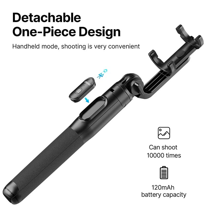 Ulanzi SK-03 1.6M Livestream Selfie Stick 360 Rotation Bluetooth 10M Remote Control Selfie Tripod with Extend Cold Shoe