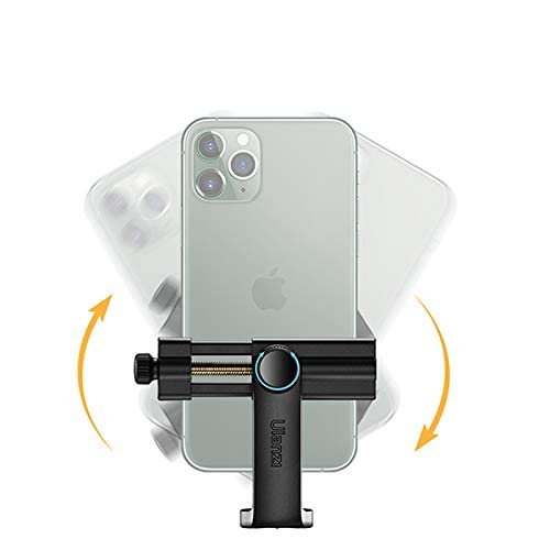 Ulanzi ST-17 360 Rotation Adjustable Phone Clips with Cold Shoe and 1/4 Screw Port for 55-100mm Wide iPhones Android Phones