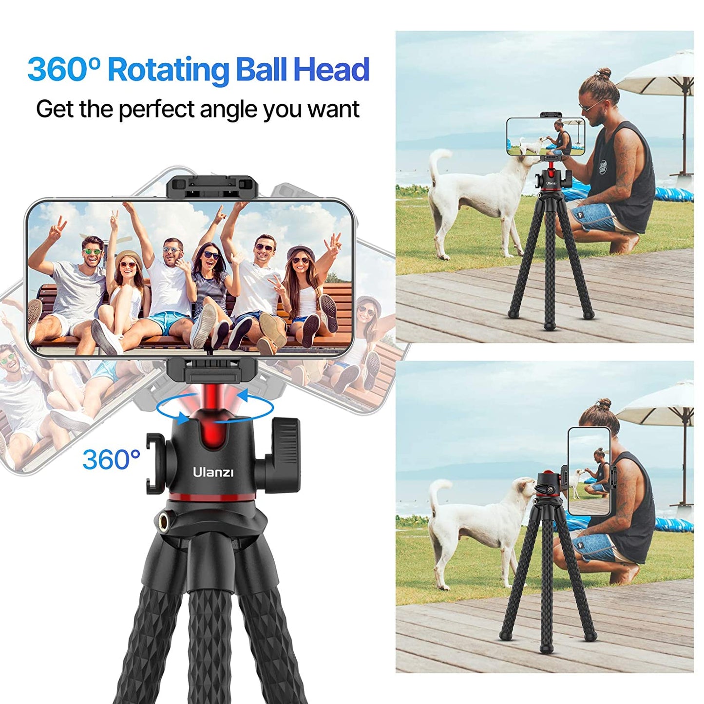 ULANZI MT-33 Camera Tripod, Flexible Mini Tripod with 1/4" Screw for Magic Arm, Octopus Tripod