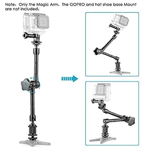 HIFFIN® Magic arm11 Inch Adjustable Friction Articulating Magic 1/4-inch Hot Shoe Connector Arm for LCD Monitor LED Camera