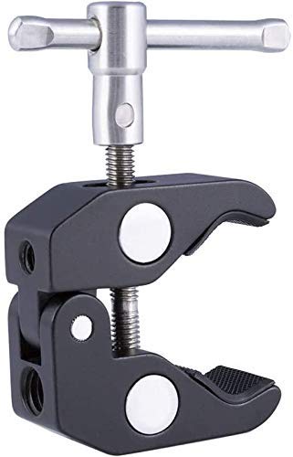 HIFFIN® Super Clamp Photography Camera Crab Clamp with 1/4''-20 to 1/4'' 20 Screw Converter for 15mm Rods/ Lights/ Umbrellas/Shelves/Cross Bars and More