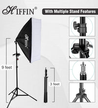 HIFFIN® PRO HD 5 Soft Led Video Light Softbox Kit | 2 Point Lighting | Stand | for YouTube Shooting,Videography, Product Photography, Continuous Studio Lights, Key Fill and Back Light