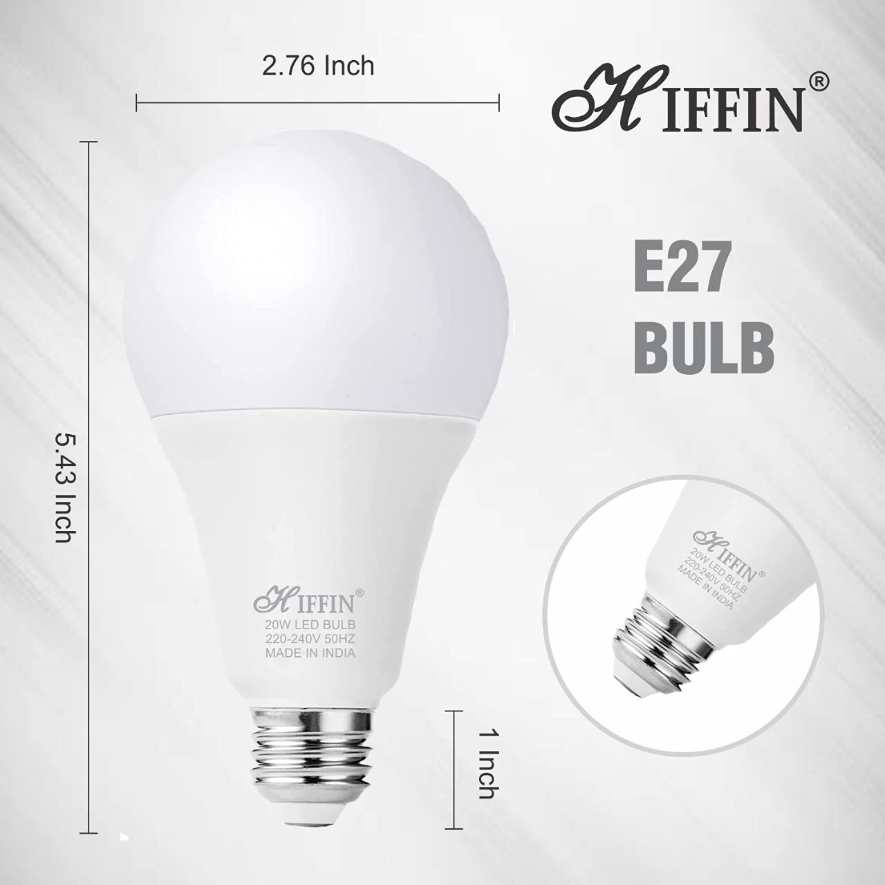 HIFFIN Super Bright Light Bulb 20 Watt Equivalent A21 LED Light Bulb