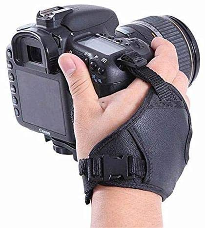 Hiffin PU Leather Soft Camera Hand Grip/Wrist Strap for Canon Nikon Sony SLR DSLR (Black)