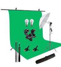 HIFFIN® Green Screen Backdrop 6x10 ft with 9 ft Stand - 6x9 ft Photography Backdrop with 2 Pcs Spring Clamps, 1PCs Carry Bag (T Shape Kit C2 C1 Green & Double Holder Kit M1)